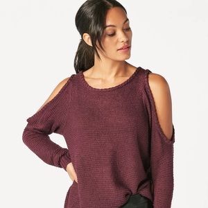 Justfab cold shoulder pullover burgundy